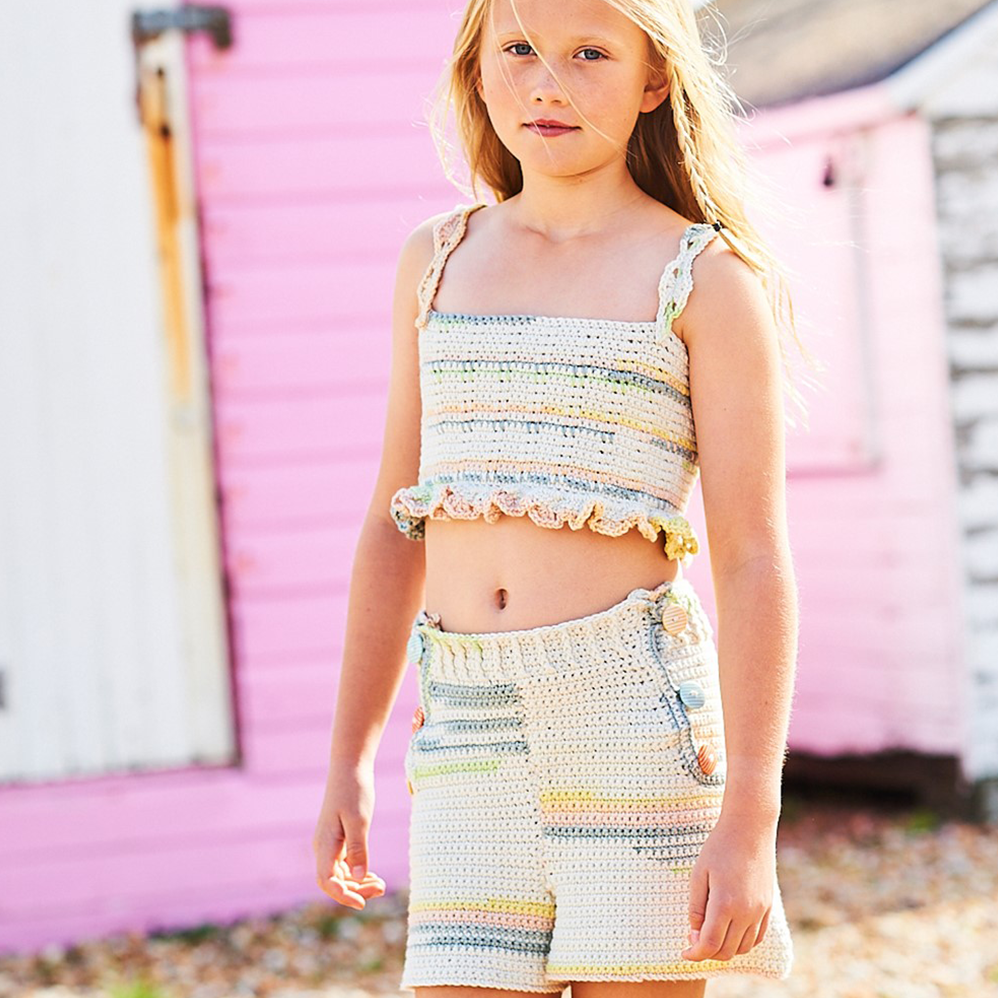 Crochet top and shorts on sale